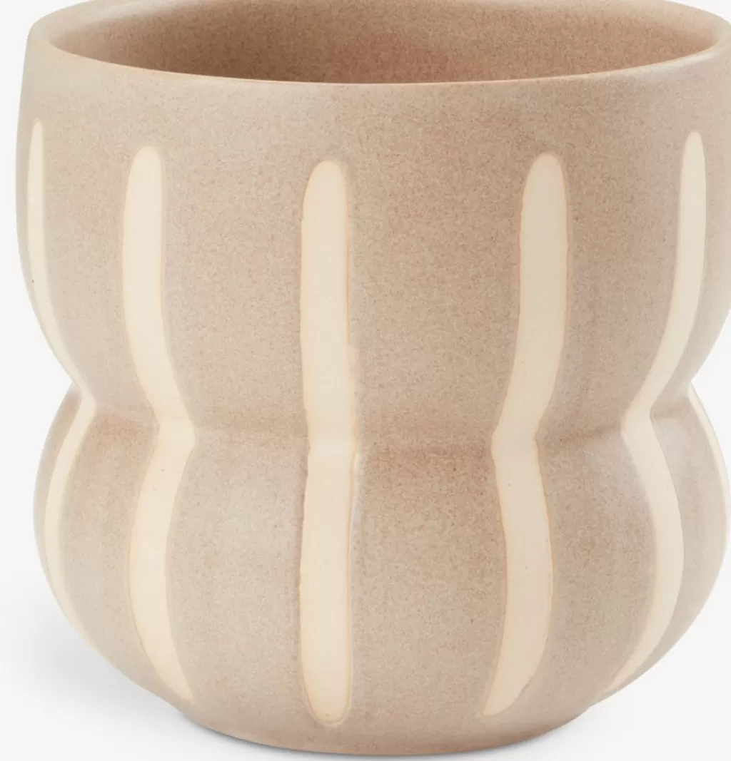 Sale JERRY Doniczka Ś14xW13cm beżowy w linie