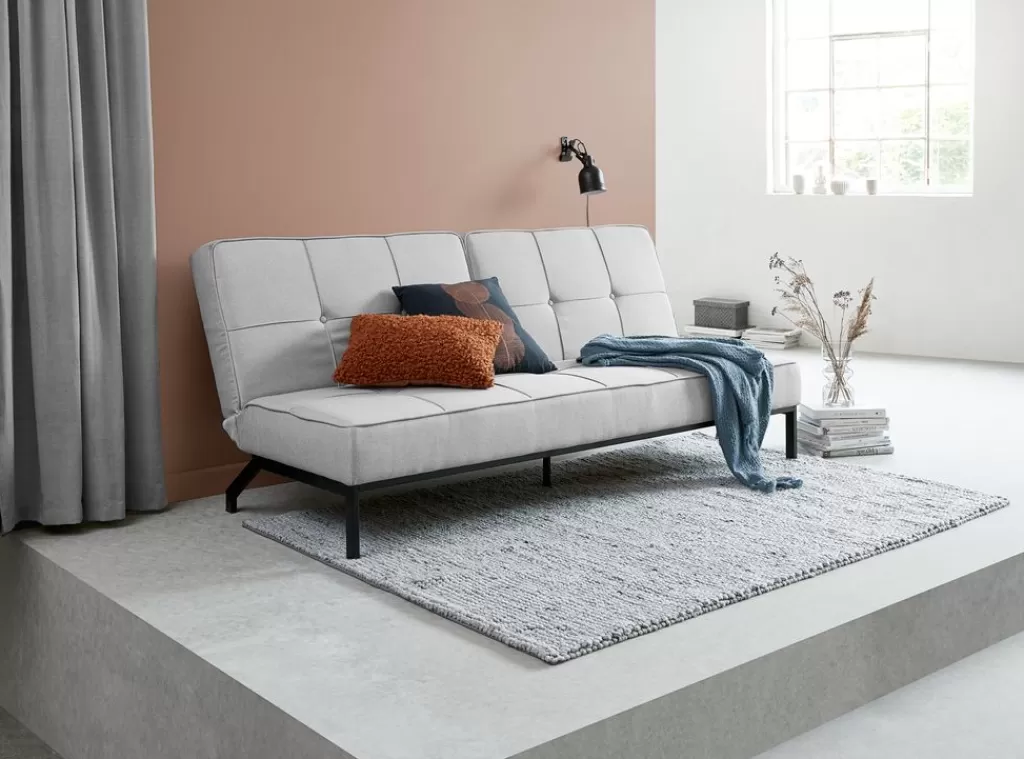 Flash Sale OREVAD Kanapa rozkładana tkanina jasnoszary