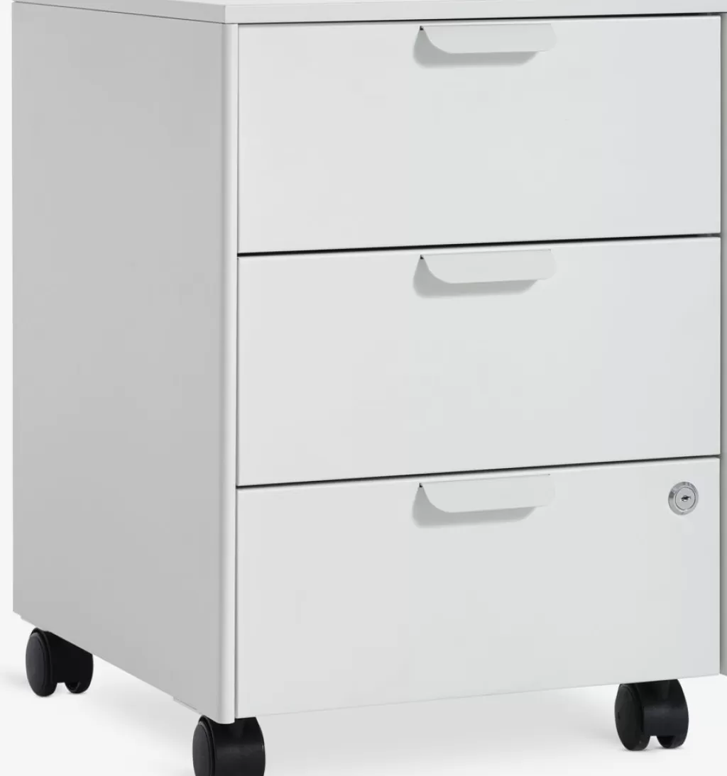 Clearance KLINTHOLM Komoda 3 szuflady biały