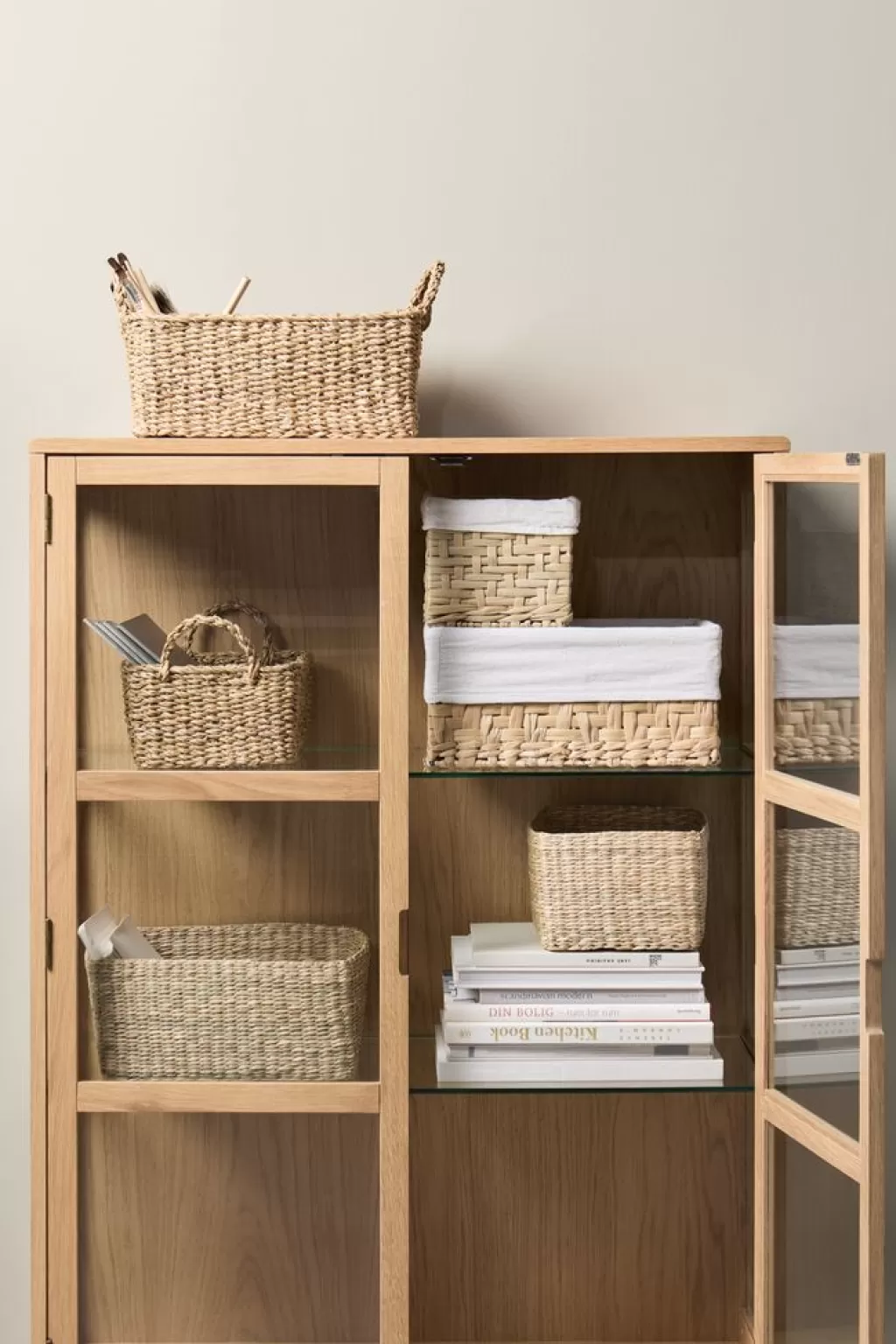 Outlet EJNO Kosz S16xD22xW14cm z tkaniną biały