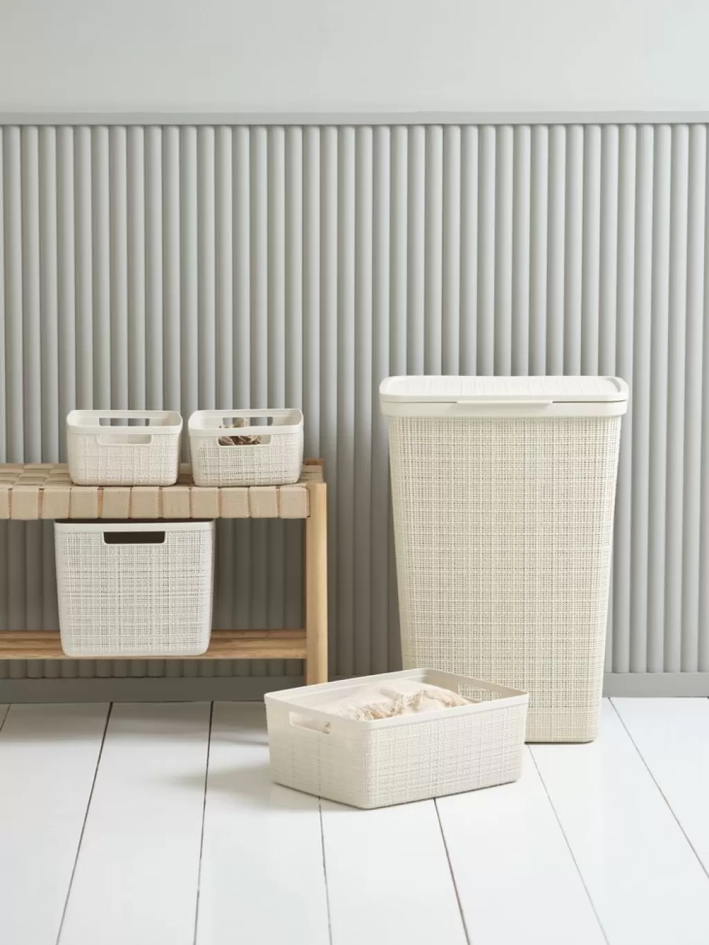 Discount JUTE Kosz 12L plastik naturalna biel