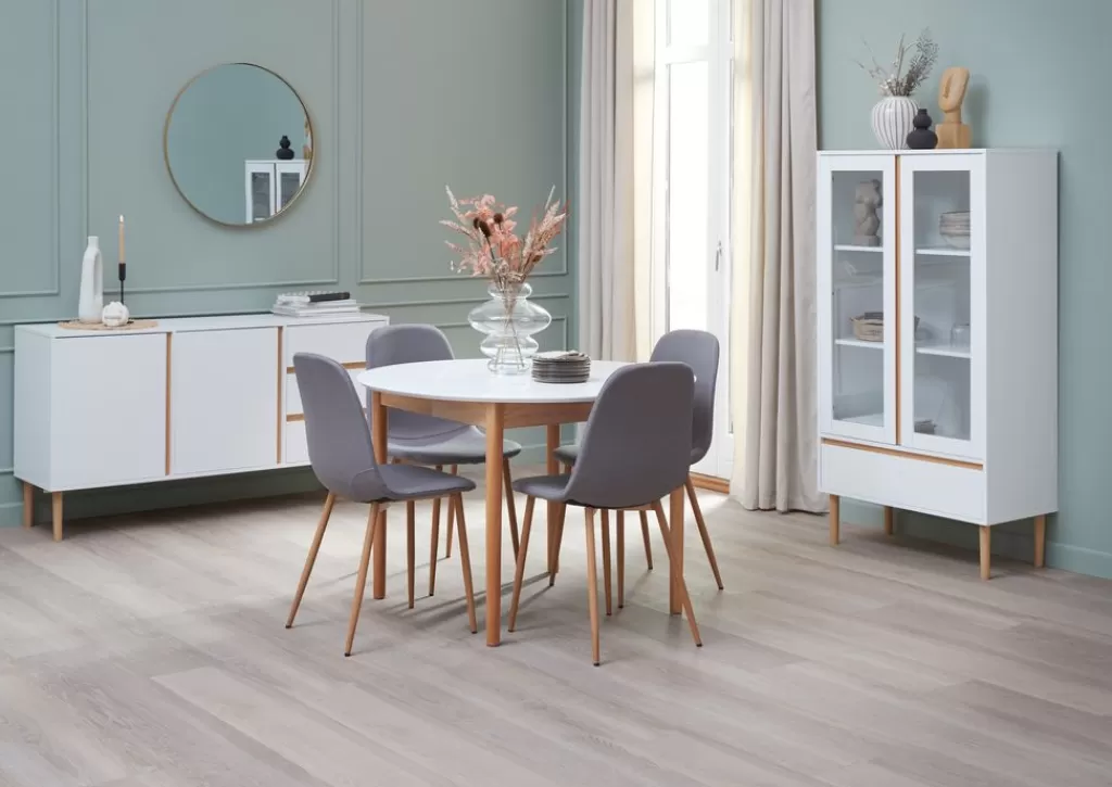 New FENSMARK Kredens 2 drzwi 3 szuflady biały/dąb