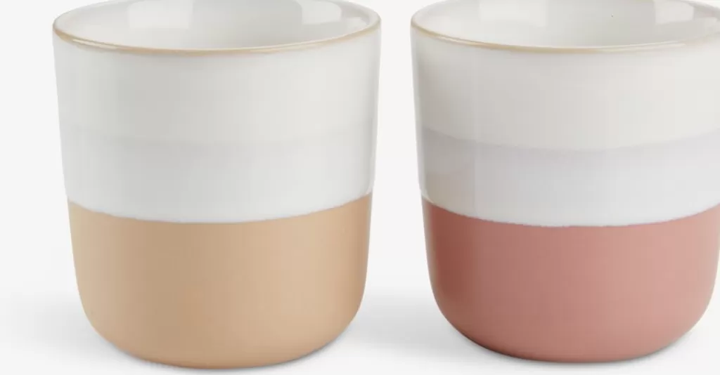 Cheap FREDERIK Kubek Ś8xW8cm różowy/żółty 2szt/op różany,żółty