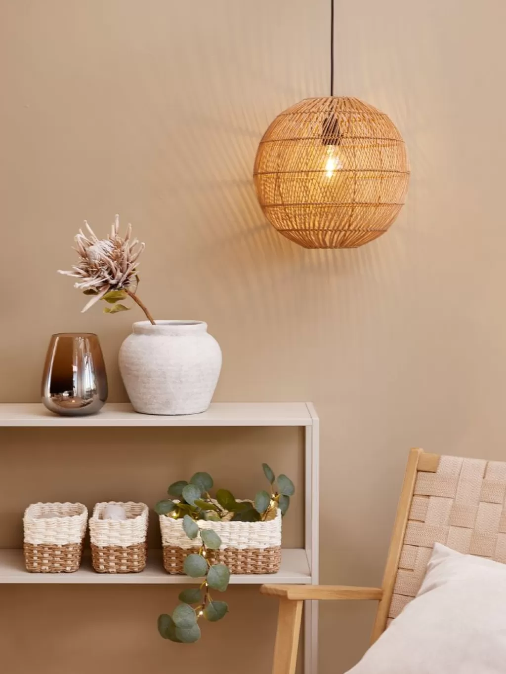 Discount HAAKON Lampa wisząca Ś35cm rattan