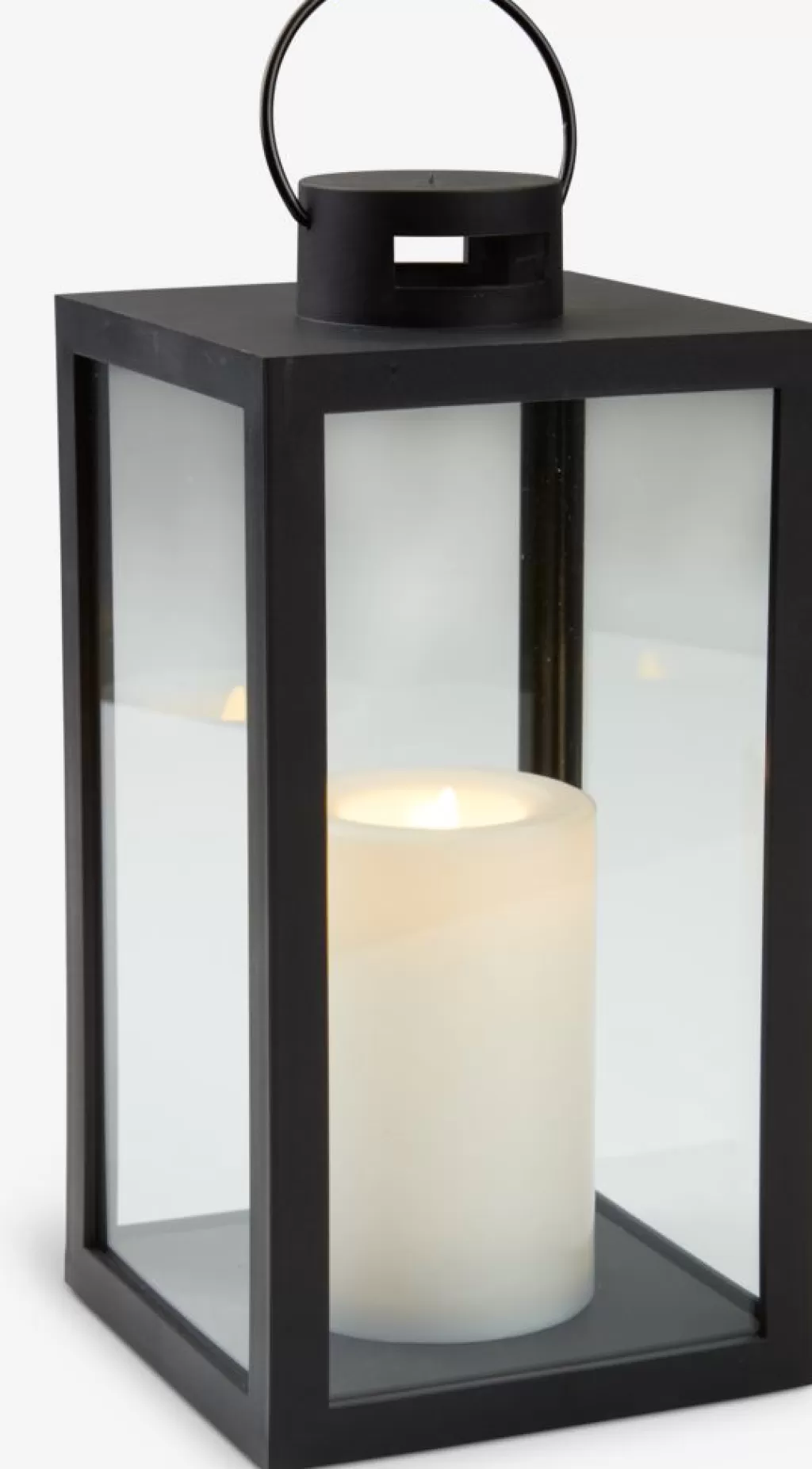 Flash Sale GEFJON Latarnia S13xD13xW26cm czarny ze świecą LED