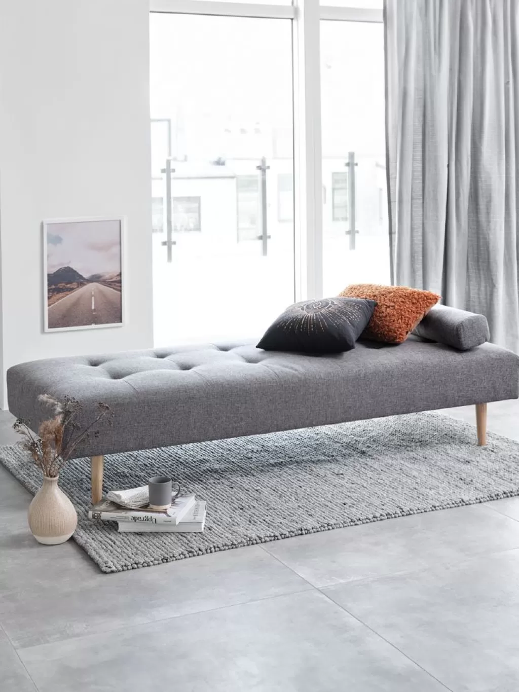 New NOREFJELL Leżanka 80x200 tkanina ciemnoszary