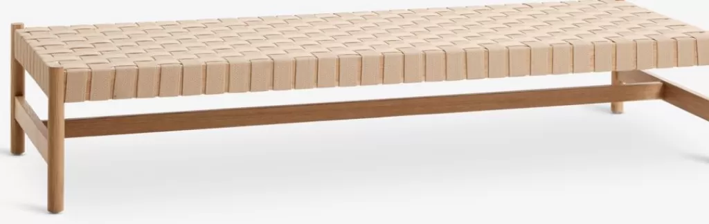 Clearance VADEHAVET Leżanka 189x67 naturalny tkanina/dąb