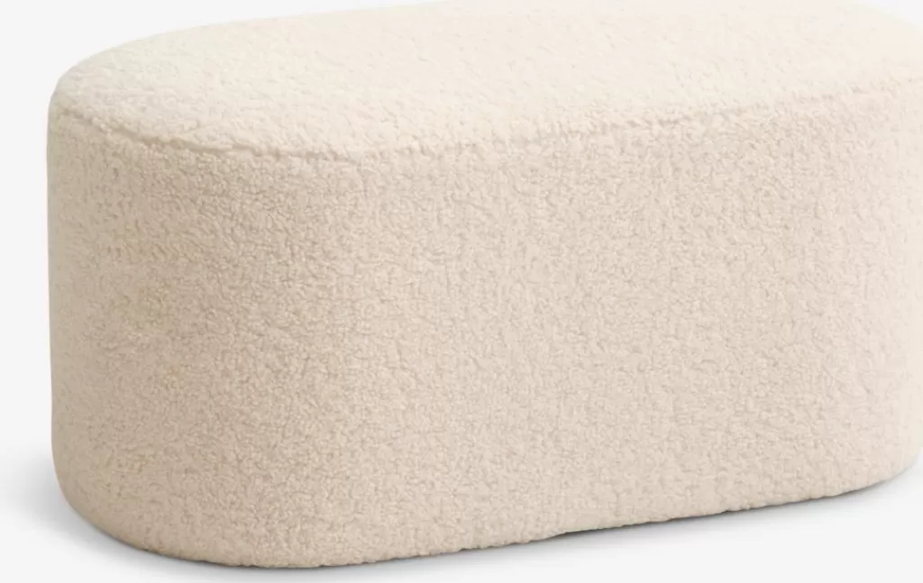 Hot OREBO Pufa 84x45 naturalna biel/tkanina pluszowa