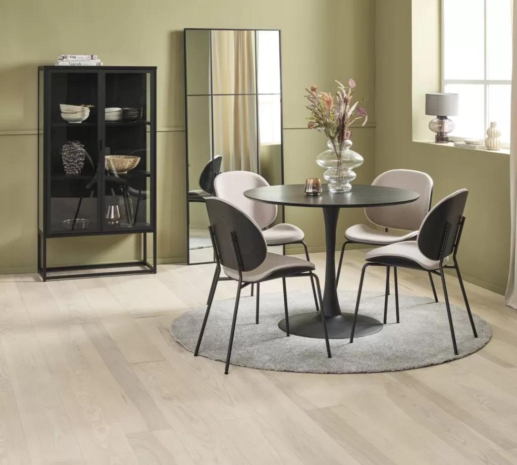 Shop RINGSTED + TESTRUP RINGSTED Ś100 stół czarny + 4 TESTRUP krzesła piaskowy