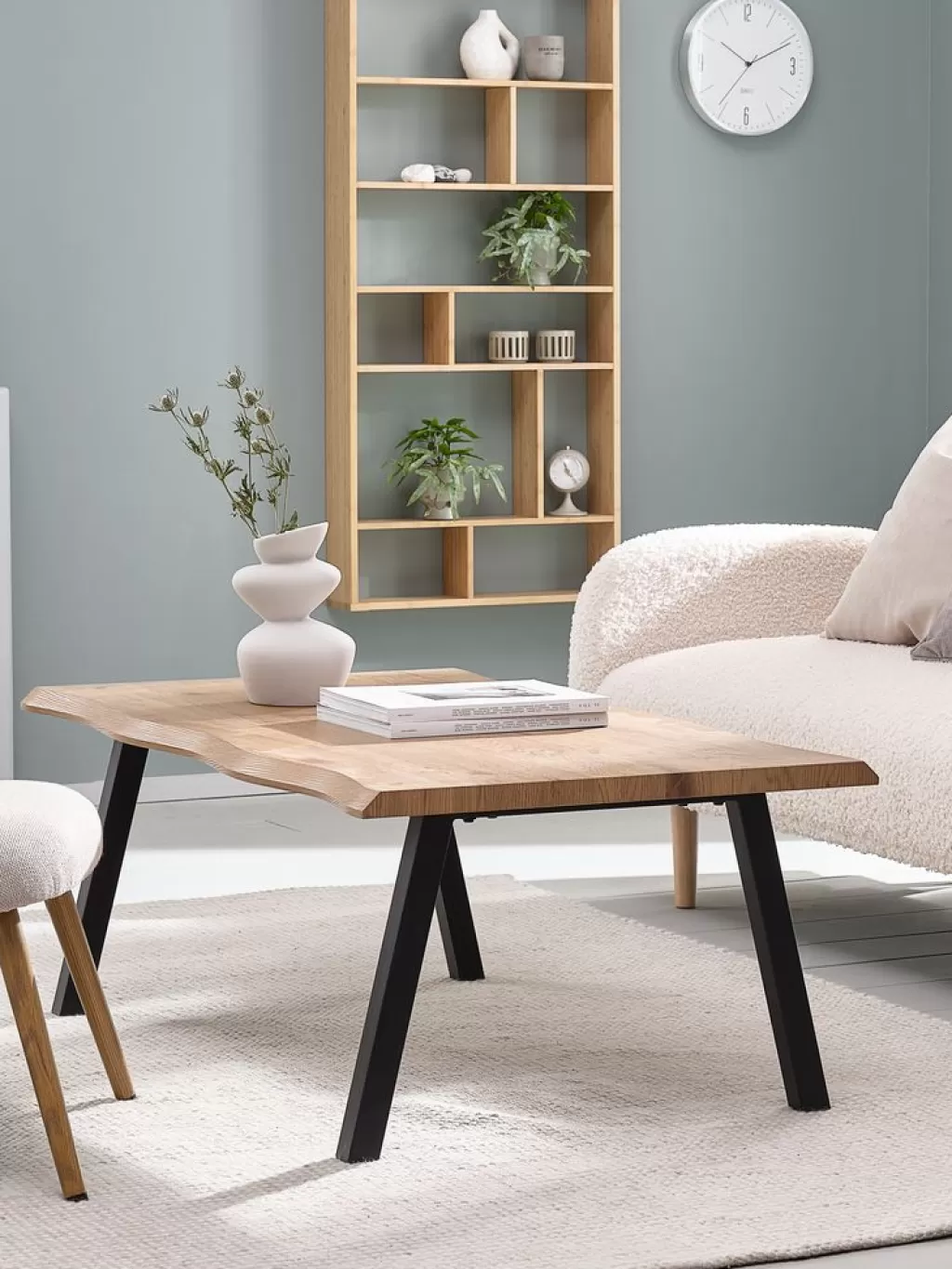 Shop HALSKOV Stolik kawowy 70x120 kolor dębu/czarny