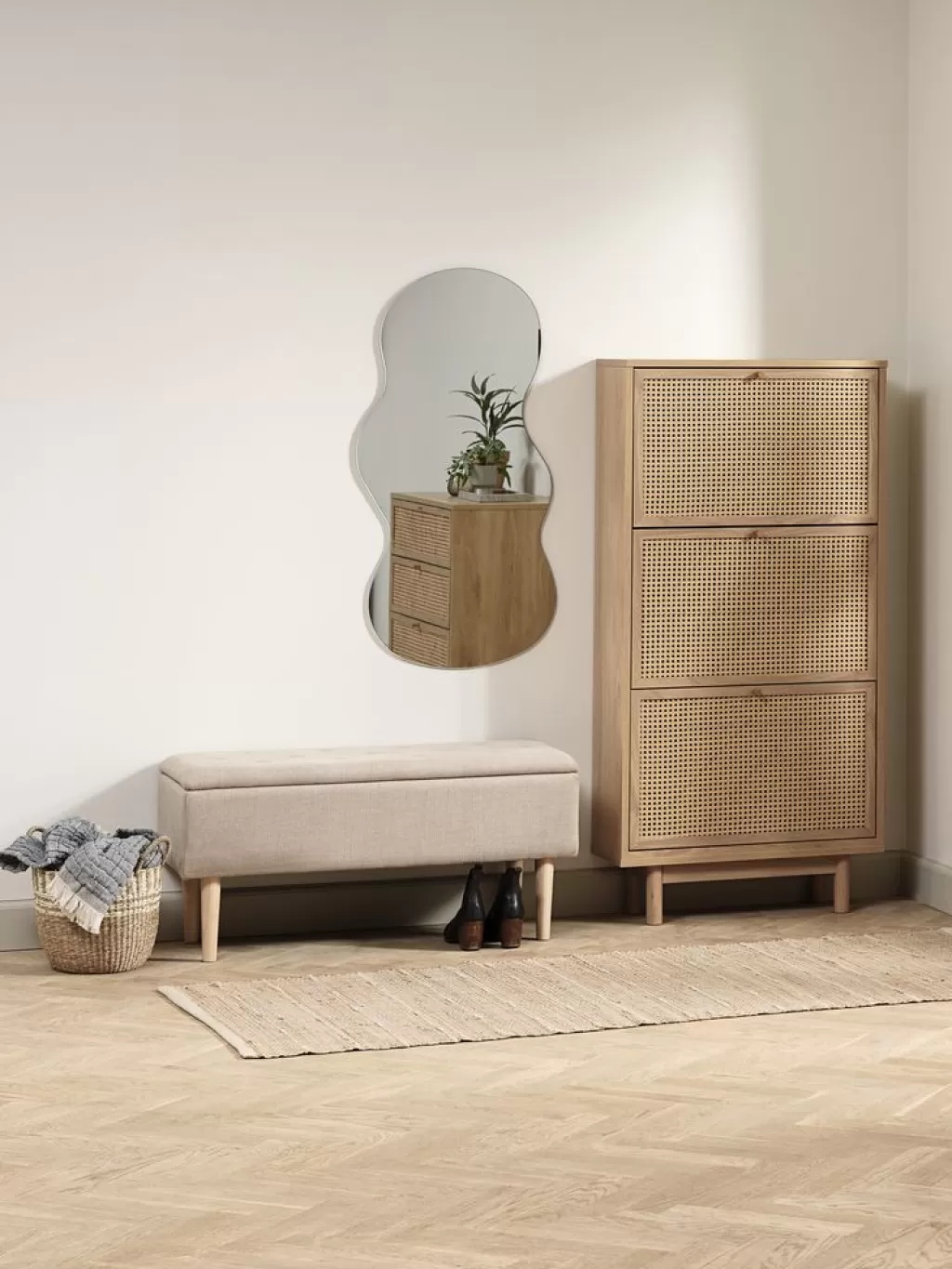 Cheap HALMSTAD Szafka na buty 3 półki kolor dębu