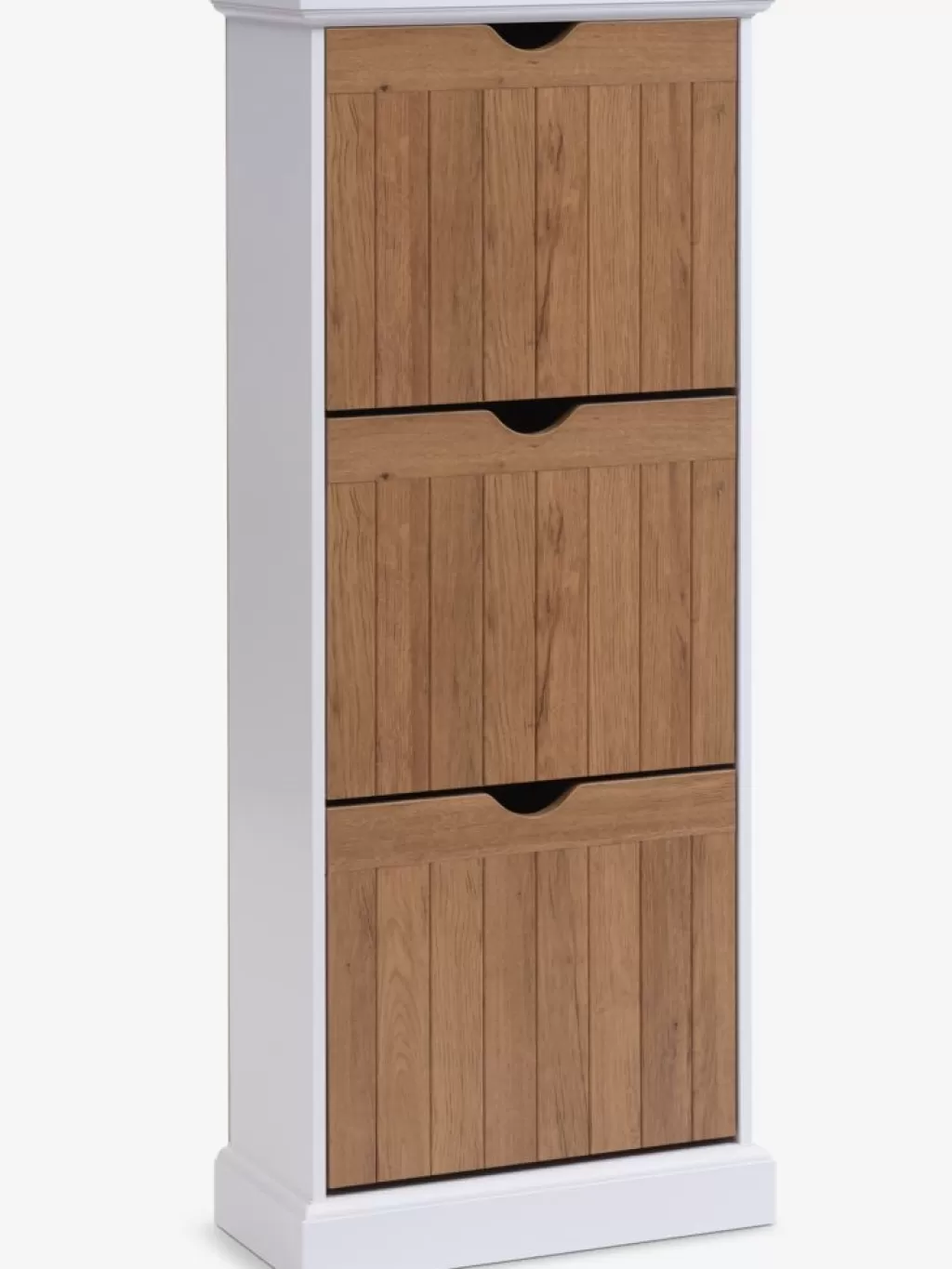Outlet OLDEKROG Szafka na buty 3 półki biały/dąb